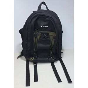 Canon Deluxe Photo Backpack 200 EG Black Green‎ 15"x12"x5" Nylon Padded